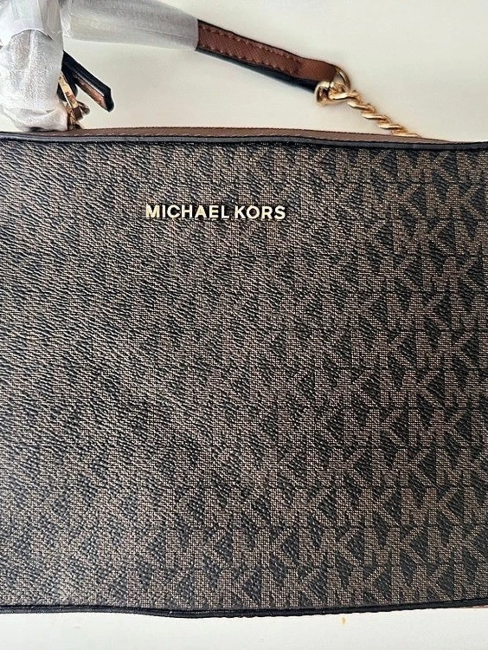 Michael Kors Jet Set Large East West Crossbody Bag Brown & Black